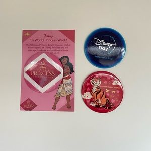 Disney Parks Lunar New Year 2022 Magic Key Button & Princess & Disney+ Buttons